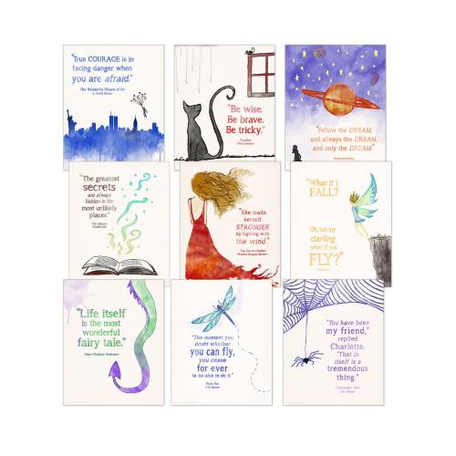 Children's Literature Inspirational Quote Print Set. Discount Classroom Bundle. Multiple Sizes and Styles Available.