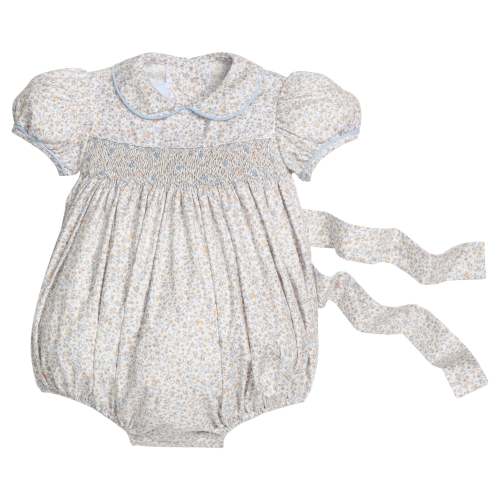 Smocked Peter Pan Bubble - Winthrop Floral