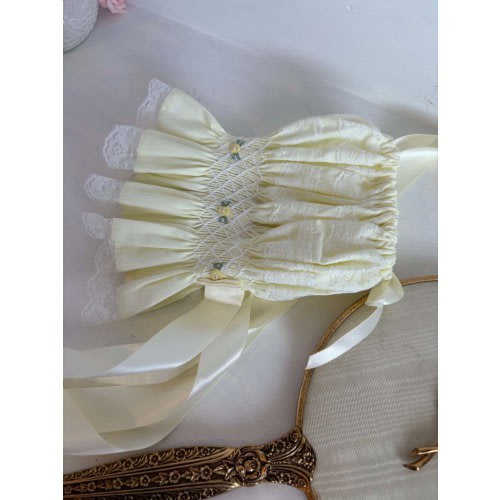 Yellow Smocked Hand Embroidered Bonnet – Ray of Sunshine | The Vintage Baby Boutique