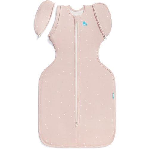 Love To Dream Swaddle Up™ Transition Bag, 1.0 TOG, 19-24 lbs, Stage 2, Zip-Off Wings, Gently Help Baby Transition from Being Swaddled to Arms Free When Showing Signs of Rolling, Powder Pink Twinkle