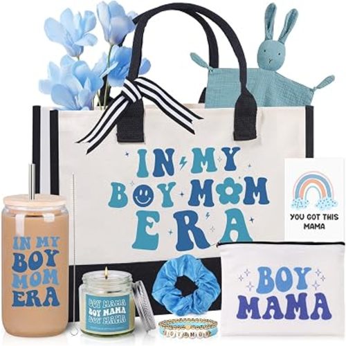 Boy Mom Gift Basket, Boy Mom Gifts, New Mom Care Package With 10 Thoughtful Present For First Time Moms, Postpartum Recovery & Self Care, Perfect For Pregnant Or Newborn Celebration, Mothers Day