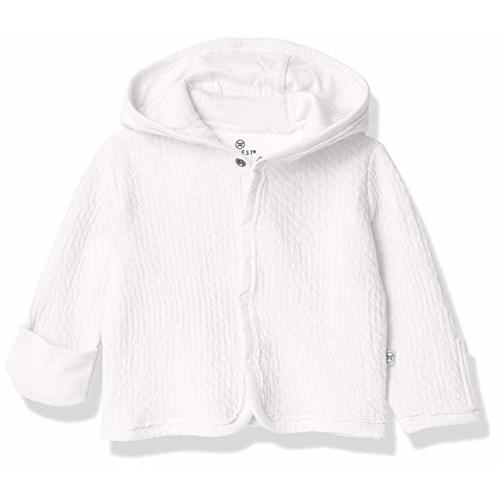 HonestBaby Matelasse Snap-Front Hooded Jacket Organic Cotton for Infant Unisex Baby Boys & Girls