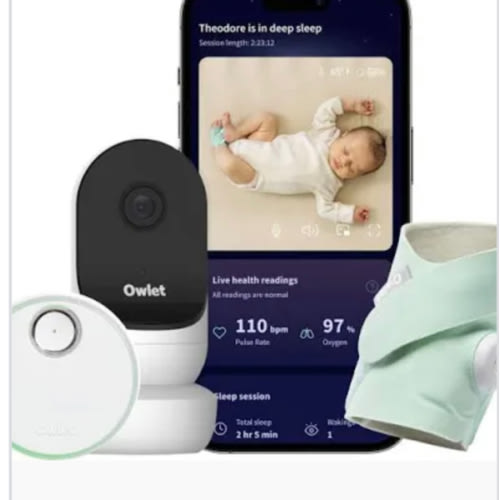 Owlet - Dream Duo (Gen 2) - Smart Baby Monitor Bundle with Sock & Cam - Mint