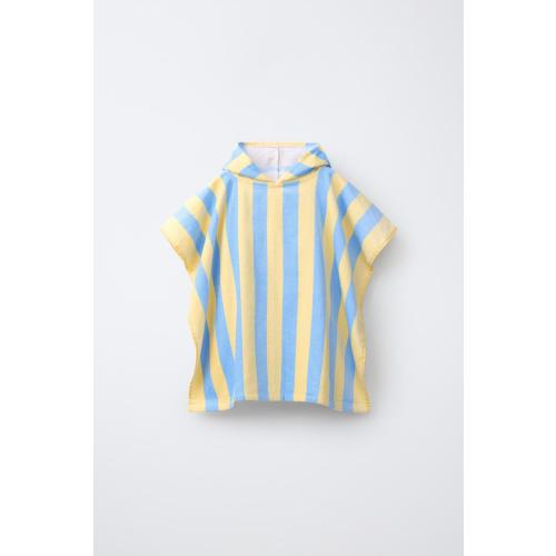 STRIPED PRINT TOWEL PONCHO