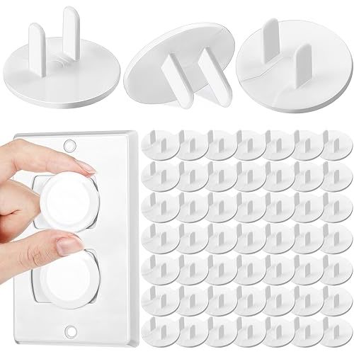 Thyle 200 Pcs Outlet Covers Bulk Child Baby Proofing Plug Covers for Electrical Outlets Easy Install Socket Sturdy Safe Secure Baby Proofing Kit for Home Office Bulk (White)
