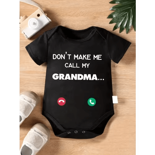 funny dont make call grandma birthday outfit soft black - Temu