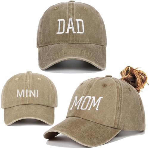 Mom and Dad Hats Set of 2 Pcs Embroidered Adjustable Baseball Caps Gift for Parents Couples Classic Mom Dad Gifts Hat