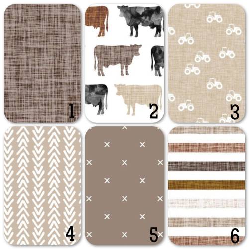 Nursery Bedding Set - Linen Cows