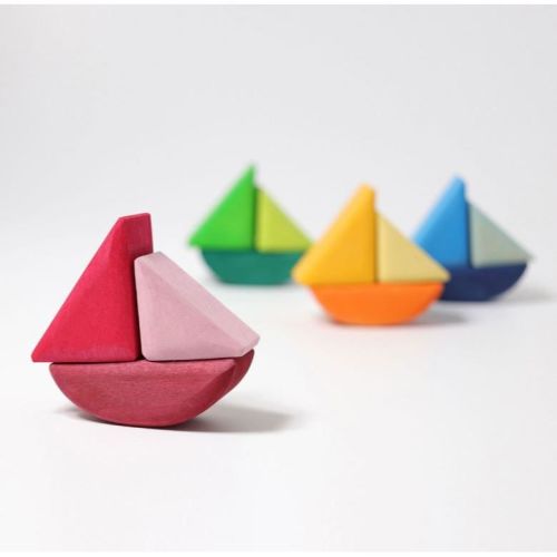 Grimm’s Rolling Boats Wooden Push and Float Play Toy Fun - The Natural Baby