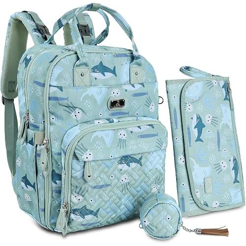 Dikaslon Diaper Bag Backpack with Portable Changing Pad,Baby Essentials
