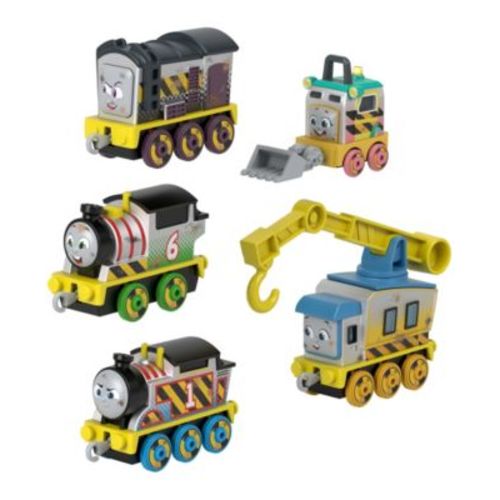 Construction Crew 5-Piece Diecast Metal Toy Train and Vehicle Set