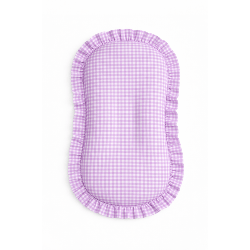 Purple Gingham Ruffle Baby Lounger Cover