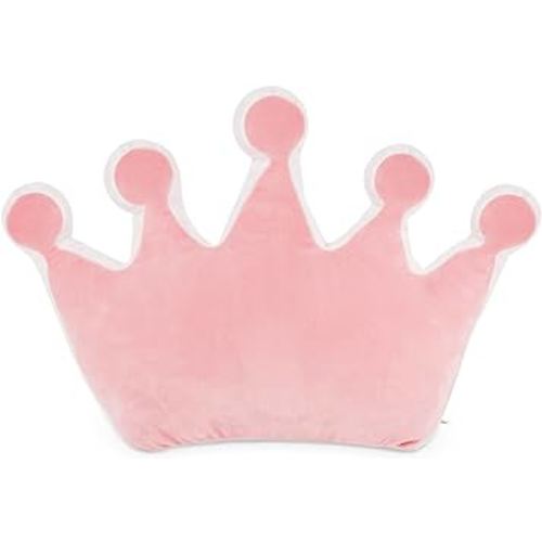 Crown Shaped Throw Pillows, Fluffy Decorative Pillows Soft for Girls Boys in Toddler Kids Room Decoration (Pink)