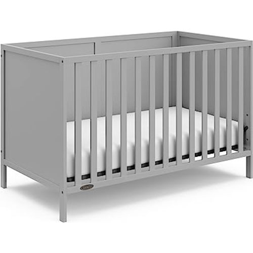 Graco Theo 3-in-1 Convertible Baby Crib - GREENGUARD Gold Certified, Converts to Toddler Bed & Daybed, Fits Standard Full-Size Baby Crib Mattress, 4 Adjustable Mattress Heights (Pebble Gray)