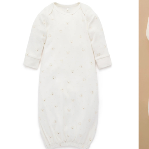 White Vanilla Bear Sleepsuit - Baby Sleepwear - Purebaby - Purebaby