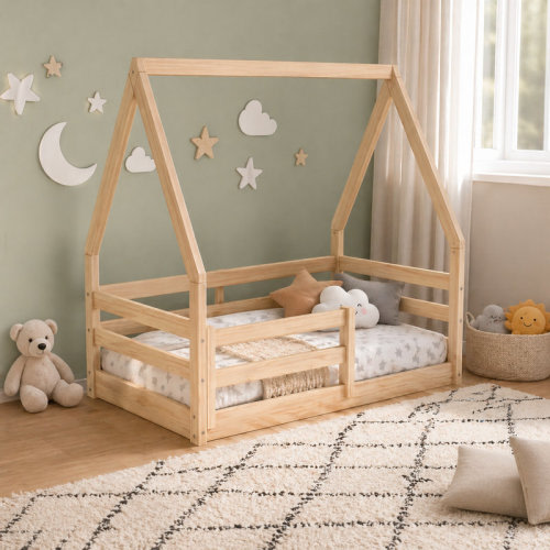Harper Orchard Toddler Size Solid Wood Floor Bed for Girls and Boys | Wayfair