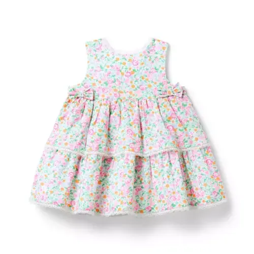 Baby White Ditsy Floral Baby Ditsy Floral Tiered Dress by Janie and Jack