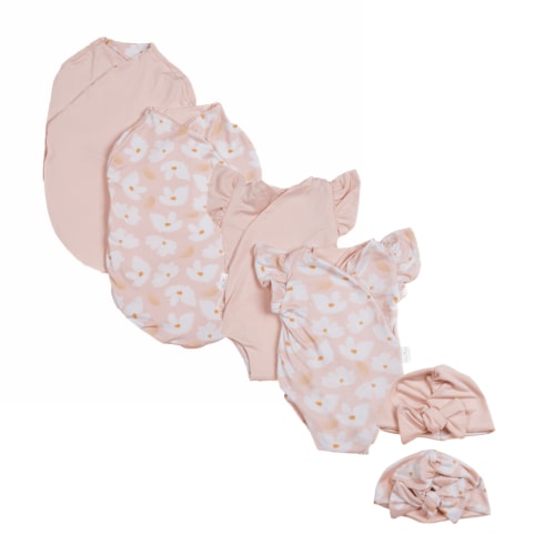 Newborn Bundle Short Sleeve with Swaddle. SIZE: Small (Swaddle) and 0m (Outfit & Hat)