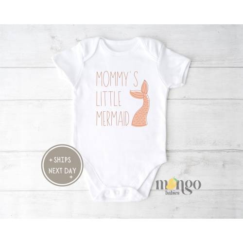 Mommy's Little Mermaid Baby Onesies® Brand Mermaid Toddler Tee Mermaid Baby Clothes Ocean Themed for Girl Cute Mermaid Shirt Beach Baby 931