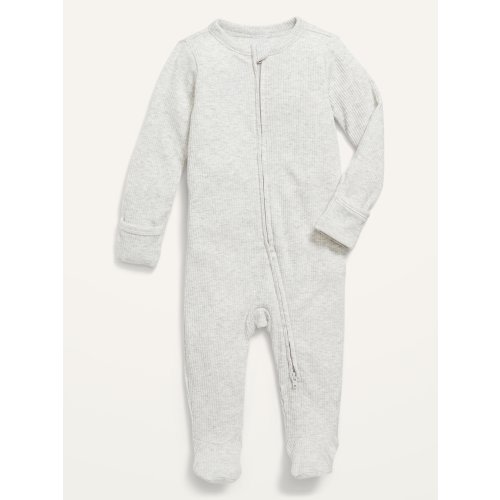 3-6m Ribbed 2-Way-Zip Sleep & Play Footed One-Piece for Baby