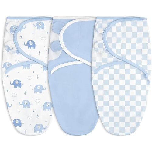 Baby Swaddle Blanket, 0-3 Months, Cotton Arm-in Sleep Sack, Wearable Blankets Wrap for Newborn Infant