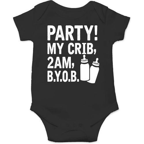 AW Fashions Party! My Crib, 2 AM, B.Y.O.B. Baby Bodysuit Cute Newborn Baby Girl or Boy Clothes Romper