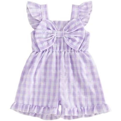 Toddler Girl Outfit Baby Summer Romper Cute Bow Sleeveless One Piece Jumpsuit Shorts Overalls Clothes 6M-5T