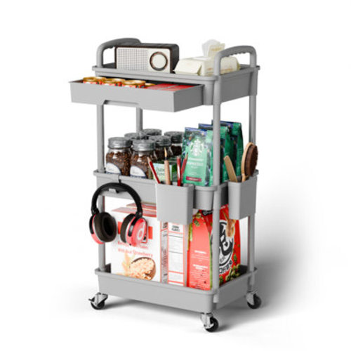 iMounTEK 3 Tier Rolling Utility Cart with Drawer | Wayfair