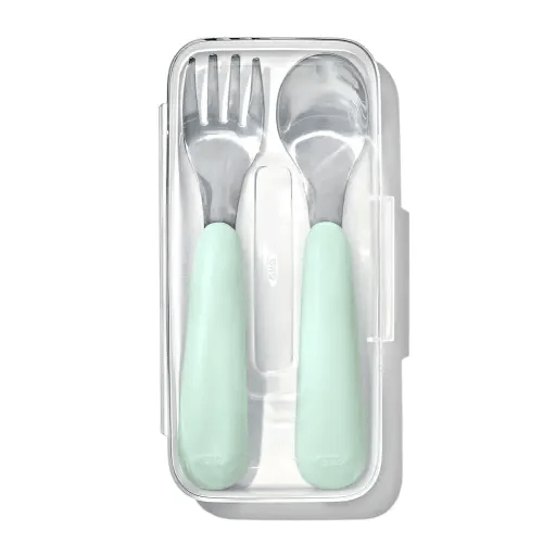 OXO Tot On-The-Go Fork and Spoon Set - Opal