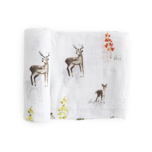 Cotton Muslin Swaddle Blanket - Oh Deer!
