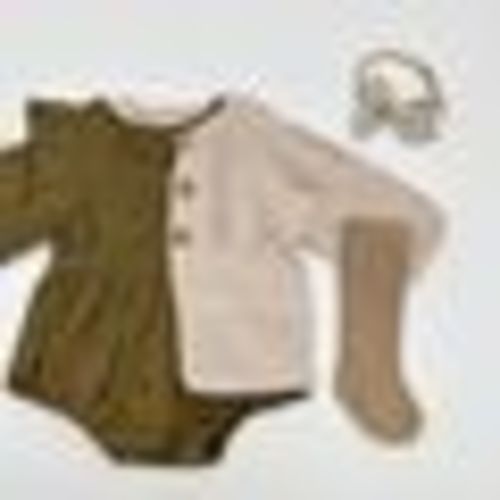 Olive Moss Gabriella Romper Set - 9-12m / 2pc(romper+bow)