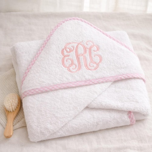 Pink Monogrammed Hooded Towel