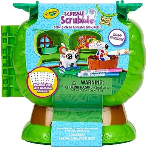 Crayola Scribble Scrubbie Pets Safari Treehouse, Toy Storage Case, Gift for Boys & Girls