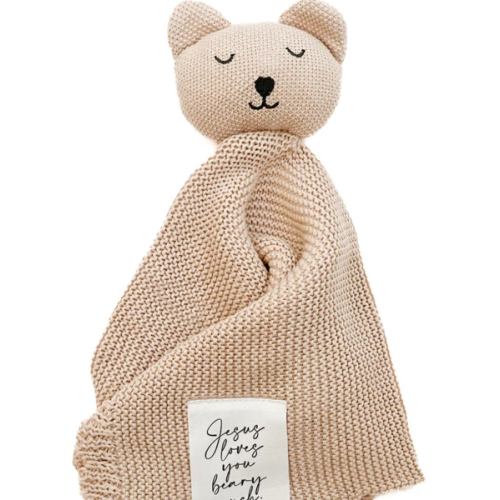 Jesus Loves You Beary Much Bear Knit Blankie – OUR HOUSE ABOVE