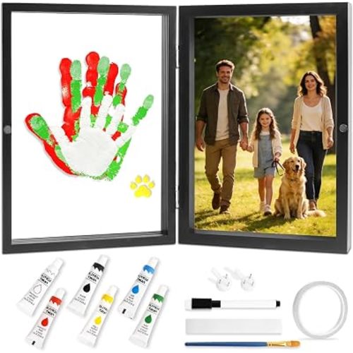 Family Handprint Kit for 4,Baby Hand Footprint Keepsake Frame Craft Gift