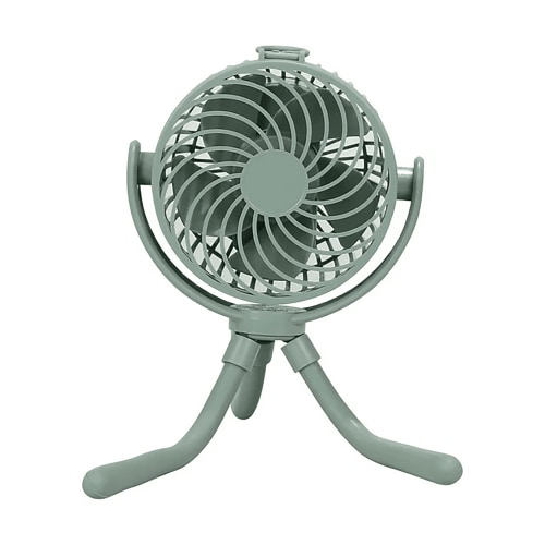 Mainstays 4" 3-speed Portable Rechargeable Fan, Flexible Tripod and Digital Display, Green River, Model#FN1005NGR