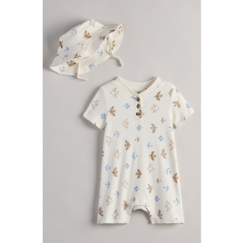 Print Romper & Hat Set