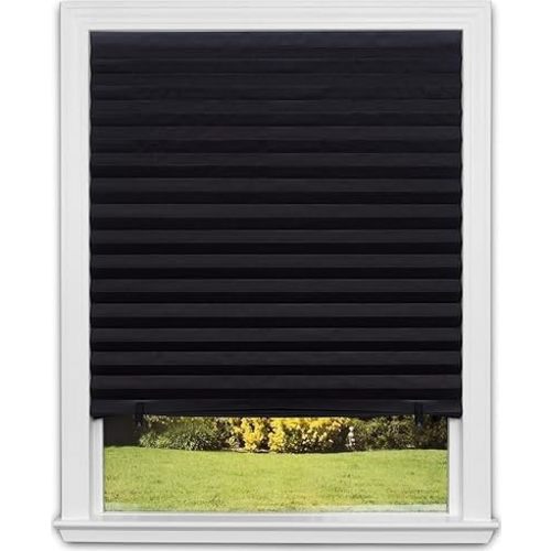 Redi Shade No Tools Original Blackout Pleated Paper Shade Black, 36" W x 72" L, 6 Pack