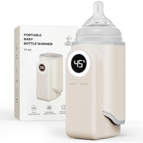 Portable Bottle Warmer for Travel, Precise Temperature Milk Warmer, 10000mAh Long Battery Life USB-C Fast Charging for Breast Milk/Formula Milk Warming, Fit Car, Airplane & On The Go Bottle Warmer