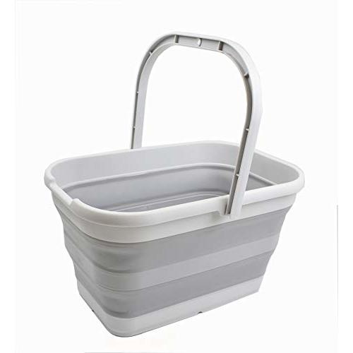 SAMMART 12L (3.17 Gallon) Collapsible Rectangular Handy Bucket (1, Grey)