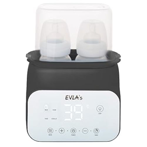 EVLA’S Baby Bottle Warmer, Multi-Function Feeding Bottle Warmer, Fast and Accurate Breastmilk and Formula Milk Warmer with Timer, Defrost, Keep Warm, Baby Food Jar Heating Functions, Dark Gray