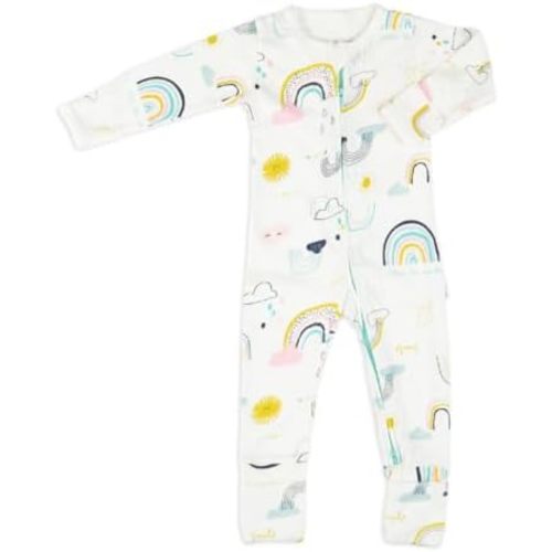 Two-Way Zip Baby Sleep and Play, Footless with Fold Over Foot Covers, 100% Cotton, Unisex Onesie Romper for Boys and Girls