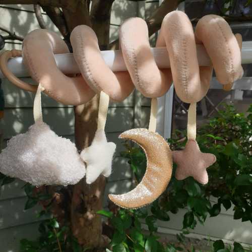 moon, star, cloud pram/gym bar toy