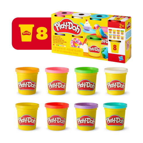 Play-Doh 8 Pack Rainbow Colors, 3 Ounce Cans, Arts & Crafts for Kids 2+