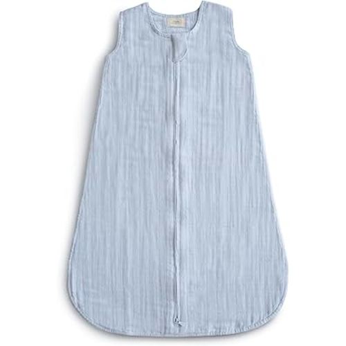 mushie Baby Wearable Blanket | 100% Organic Cotton Muslin | Sleeping Bag For Infants (Baby blue)