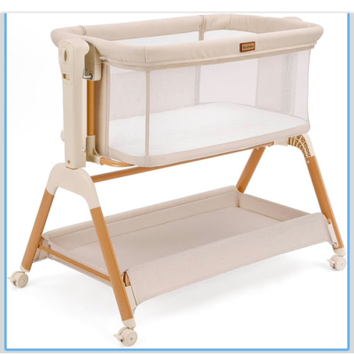 Ezebaby Baby Bassinet Bedside Sleeper: 3-in-1 Rocking Bassinet for Baby - Breathable Full-Mesh Crib with Mattress | 6 Height Adjustable | Portable Crib with Lockable Wheels for Newborns