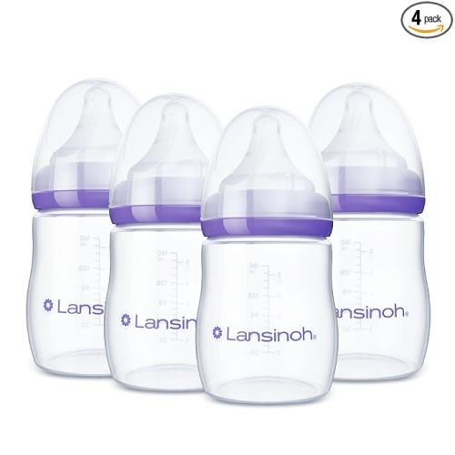 Lansinoh Anti-Colic Baby Bottles, 5 Ounces, 4 Count