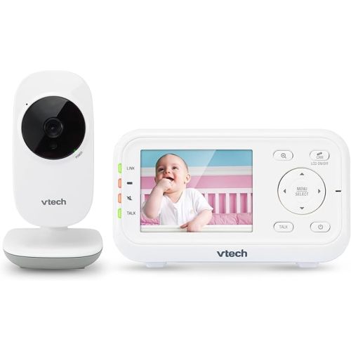 VTech Baby Monitor with 2 Cameras No WiFi & 5" Screen – Split-Screen, Patrol Mode, Night Vision, Two-Way Talk, Temperature Sensor, Lullabies, 1000ft Range | VM350-2