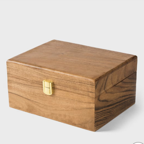 Acacia Wood Classic Keepsake Box with Latch, Natural - 9x7x4.5"
