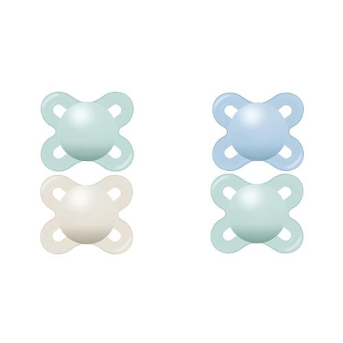 MAM Original Start Matte Newborn Baby Pacifier Pack of 2, Boy Pack of 2, Sterilizer Case, Best for Breastfed Babies Unisex and Boy 0-3 Months